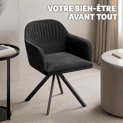 Chaise pivotante en velours rembourrée - vue 9