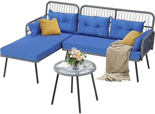 YITAHOME Patio Furniture L-Shaped Coversation Sectional Outdoor S...