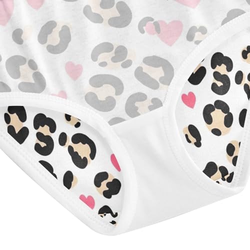 Black Beige Leopard Spots Toddler Girls Panties, Cotton Underwear Girls, 2T–8 Years4