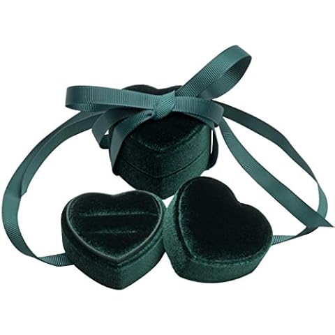 POKOFO Velvet Heart Shape Ring Box Cover