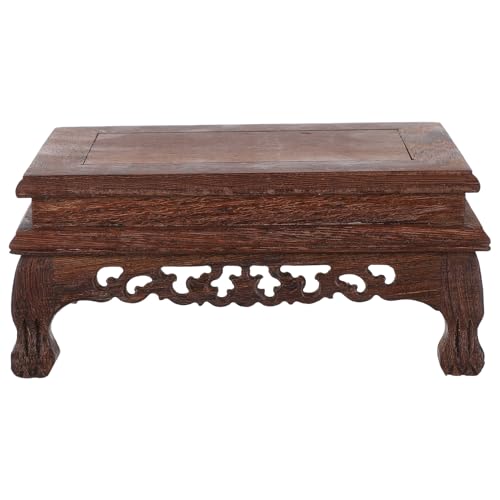 BESPORTBLE Wooden Display Stand Riser Pedestal for Flower Pots Adjustable Viewing Angles Natural Wood Grain Base for Buddha Statue Jewelry Figurine Plant Home Office Decor