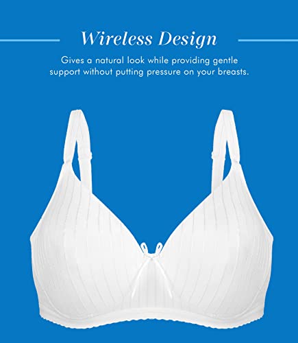 Bestform Women's 5006248 Striped Wireless Cotton Bra with Lightly-Lined Cups4