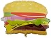 Betallic 15462 Hamburger Shape Foil Flat Balloon, 28"