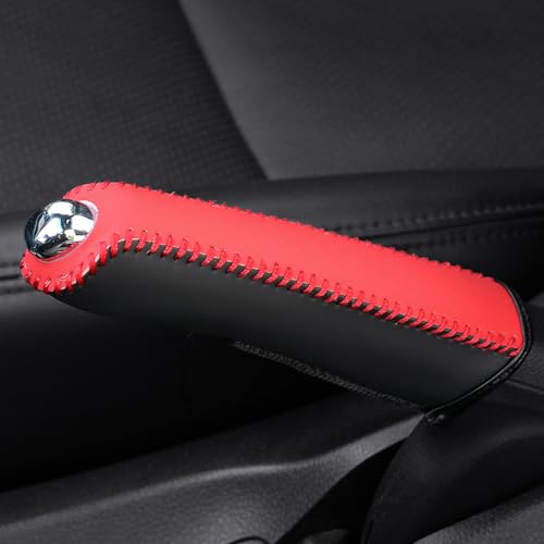Car Handbrake Cover for Hyundai Ioniq Elantra Tucson Bayon Getz Reina Veloster Hand Brake Decoration Cover Non-Slip Handbrake Protective Cover,Red