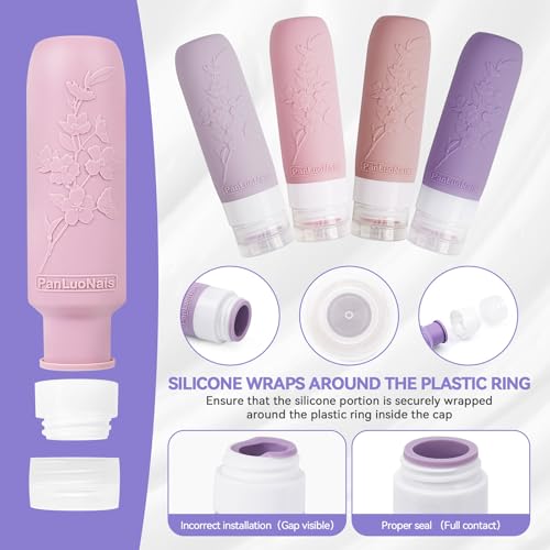 Silicone Travel Bottles for Toiletries, TSA Approved Leak-Proof Toiletry Containers for Airplane & Vacation4