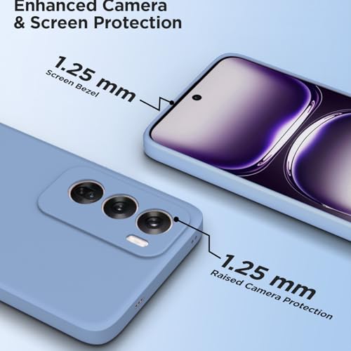 Image of Outlouders Back Cover for Oppo Reno 12 Pro 5G | Camera Protection | Durable Soft Matte Silicone Bumper Case (Aqua Blue)
