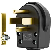 2-in-1 Two in One Nema 14-30P/14-50P Plug 30/50 Amp 125/250 Volt Plug, 50Amp 4-Prong Dryer or Ranger Plugs for Dyer and Ranges, Cable OD Max. 1.0 Inch