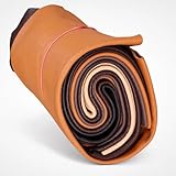Langlauf Schuhbedarf Lederstücke - Bastelleder - Extragroß 1kg Brauntöne - Alle Stücke handsortiert aus echtem Leder mindestens DIN A3 groß - Jetzt mit Gratis Anleitung für Ledertasche!