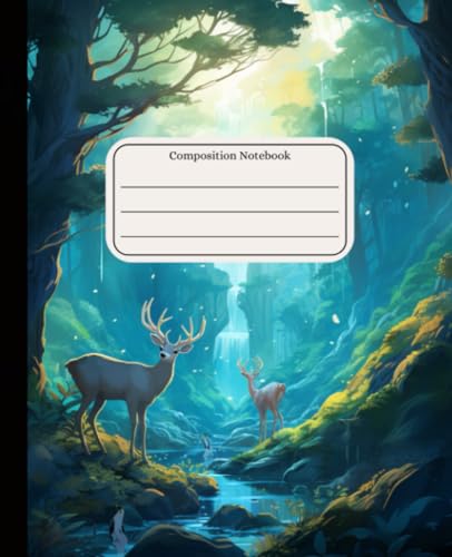 Composition Notebook College Ruled with Magical Landscape Illustration #3 | for School, Work | 110 pages | 7.5x9.25