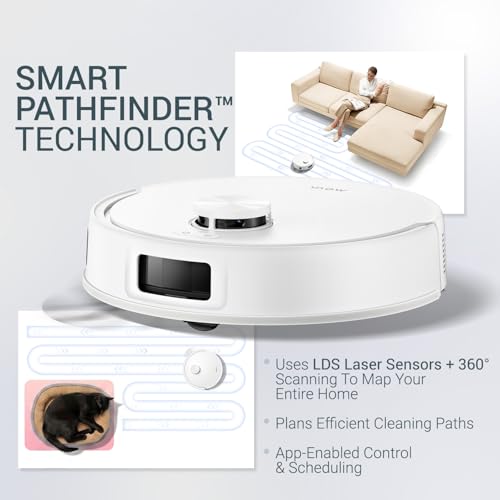 Image of Mova E20s Pro Robot Vacuum and Mop with 13000Pa Powerful Suction, 2-in-1 Vacuum & Mop, 150-Min Runtime, App & Voice Control, Washable HEPA Filter, Type-C Fast Charging, White