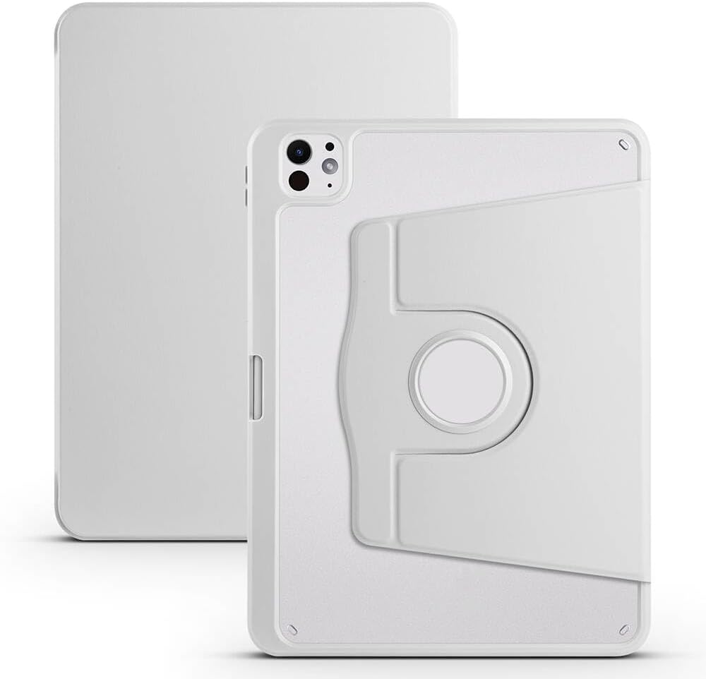 Zore Apple ile uyumlu iPad Pro 11 2024 Kılıf Zore Termik Kalem Bölmeli Dönebilen Standlı Kılıf Gri