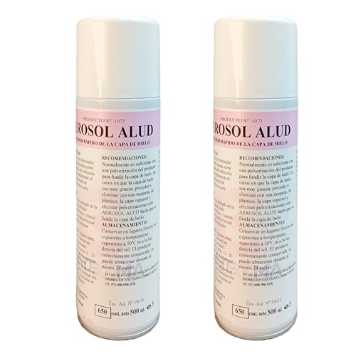 SATECMA Quita Hielo descongelante para Coche Aerosol ALUD (Pack 2 UDS) para el Parabrisas, Lunas, Faros, cerraduras, Espejos, etc .¡¡Compare la cantidad y el Precio con Otros Productos similares!!