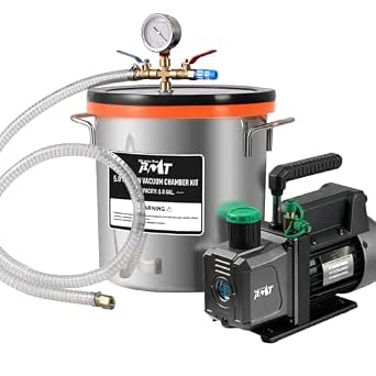 PB Motor Tech 5 Gallon Vacuum Chamber Kit with 4.5 CFM Vacuum Pump