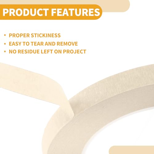 Image of 1 Pc Painters Tape Masking Master Tape Easy Removal White 5000x1.2x0.01cm / 54.68 Yards x 0.47 Inches x 140um
