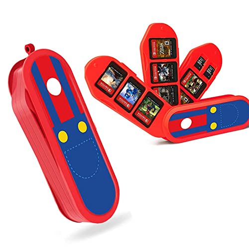 Game Card Case for Nintendo Switch, Swiss Army Knife Style Game Card Holder, Expandable Creative Game Card Storage Box, 8 NS Card Slots 2 TF Card Slots (Red)
