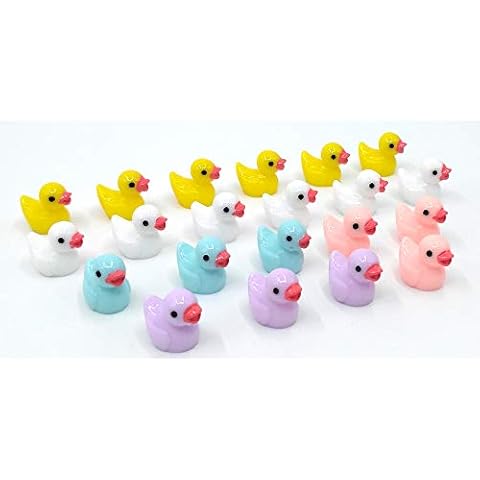 EMiEN 21PCS Little Mini Ducks 5 Colors Duckling Miniature Ornament for DIY Dollhouse Fairy Garden Plant,Desk,Cabinet,Kids Room,Party Decoration Cover