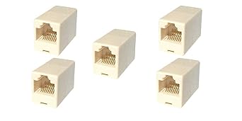 SPYTEK RJ45 8P8C CAT5, CAT5E, CAT6 Female to Female LAN Network Cable Connector -(Pack of 5)