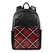 FANTAZIO ZAINO Astratto Rosso Nero Griglie Scuola Canvas Daypack con cerniera