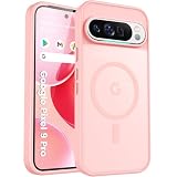 PuyaTeya Custodia per Google Pixel 9/9 pro, con magnete, protezione militare, antiurto, antigraffio, antiimpronta, antiscivolo, traslucida opaca, custodia protettiva (Rosa chiaro)