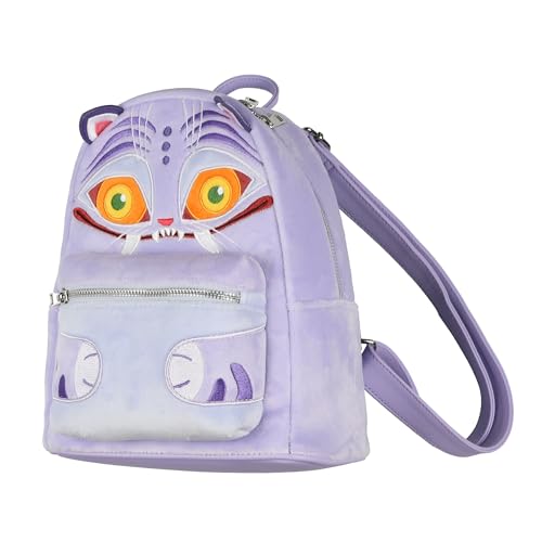 Mad Engine Mini mochila KPop Demon Hunters 25,4 cm Derpy Tiger Bolsa de mão peluda com alças ajustáveis