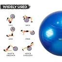 HEALTHTREK Gym Ball for Exercise Anti Burst Exercise for Stability Fitness and Workout (55 CM, Blue) gallery image
