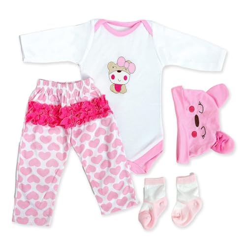 RUNGQIANY Bonecas renascido roupa conjunto de vestido bonito tamanho 50 cm - 55 cm bebé repleto menina lavável bebé recorno roupa tamanho recém-nascido roupa bebé repleto 5 cm quatro estações de