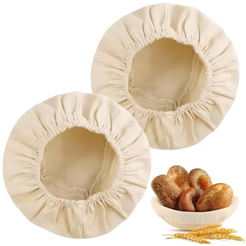 2 pezzi inserto in tessuto per cesto lievitazione da 25 cm – fodera in lino per cestino di fermentazione