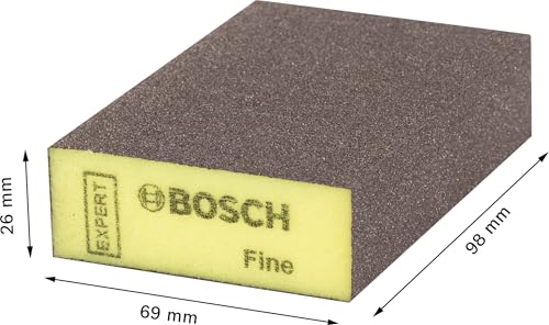 Bosch 1x EXPERT S471 Standard Schleifschwämme (für Farbe auf Holz, Weichholz, Ø 69 x 97 x 26 mm, fein, Professional Zubehör Handschleifen)