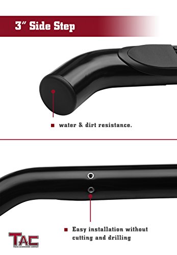 Tac Side Steps Fit 2007-2018 Jeep Wrangler Jk 2 Door (Exclude 2018 Wrangler Jl Model) 3" Black Nerf Bars Running Boards #TOP4