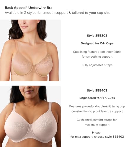 Wacoal Women's Back Appeal Underwire Bra Full Coverage Bra