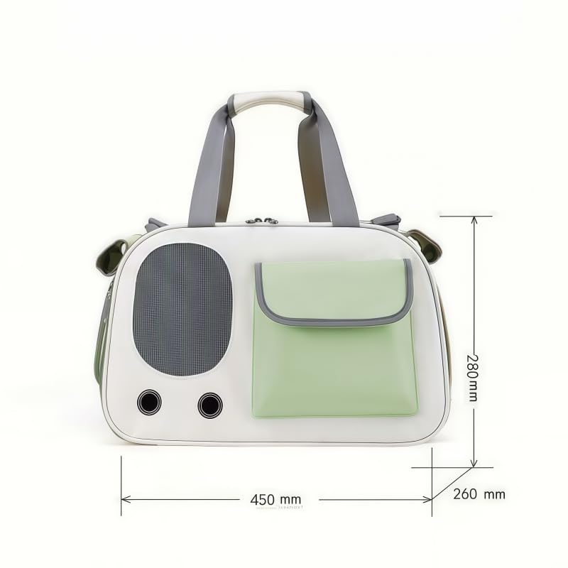 Transportín Perros Gatos para Subaru Impreza 2000-2026 Asiento Trasero Coche Bolsa de Transporte Plegable Bandolera Viaje Rejilla Transpirable,Beige/Green