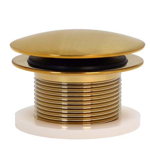 Westbrass A593244H-18 14" White Tubular Bath Waste & Overflow Assembly with European Tip-Toe Drain Plug and Illusionary Faceplate, Brushed Bronze by Westbrass - Used condition - Image 5