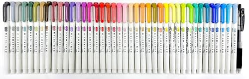 Zebra Mildliner Soft Color Double-Sided Highlighter Pens 40 Full Color Assorted with Sarasa Clip Pen Black 0.5mm and Original Vinyl Pen Case by Zebra Pen - Used condition - US$35.31