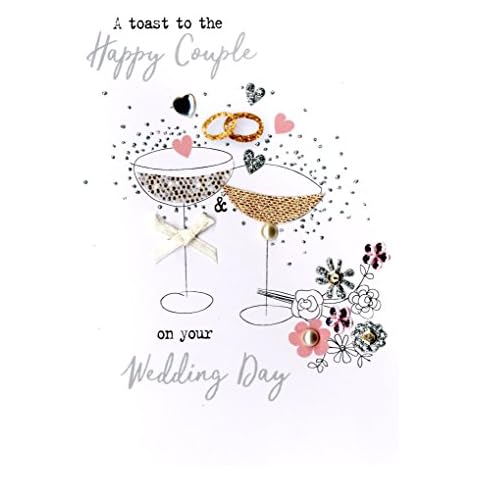 Irresistible Happy Couple Wedding Day Greeting Card Embellished Cards Cover