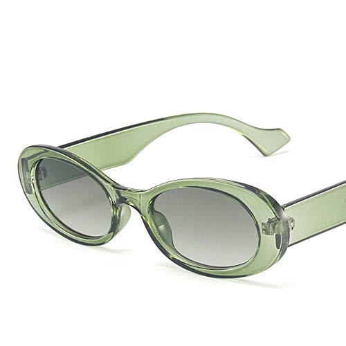 DLSM Gafas de Sol Redondas Mujer Vintage Oval Eyewear Gafas de Sol para Las Mujeres Pequeño Marco Retro Adecuado para Caminatas Gafas de Sol Golf-Verde Verde Cover
