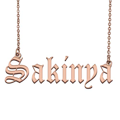 HUAN XUN Personalized Custom Made Tiny Name Necklace for Women Sakinya