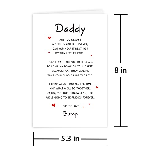 Leinessy Pregnancy Announcement Card For Dad To Be, Lovely Father's Day Card From The Bump, Poem Card For Daddy #TOP1