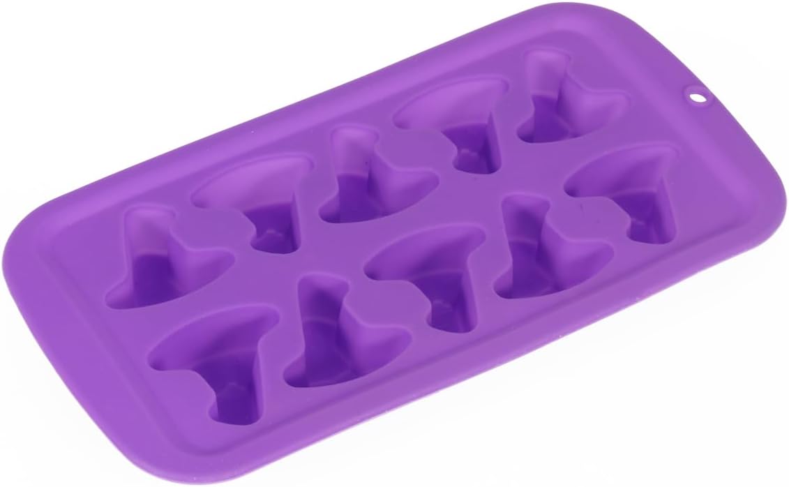 Amosfun Witch Hat Silicone Ice Cube Tray Chocolate Molds 10-Cavity Halloween Baking Treats Mold Wizard Hat Random Color