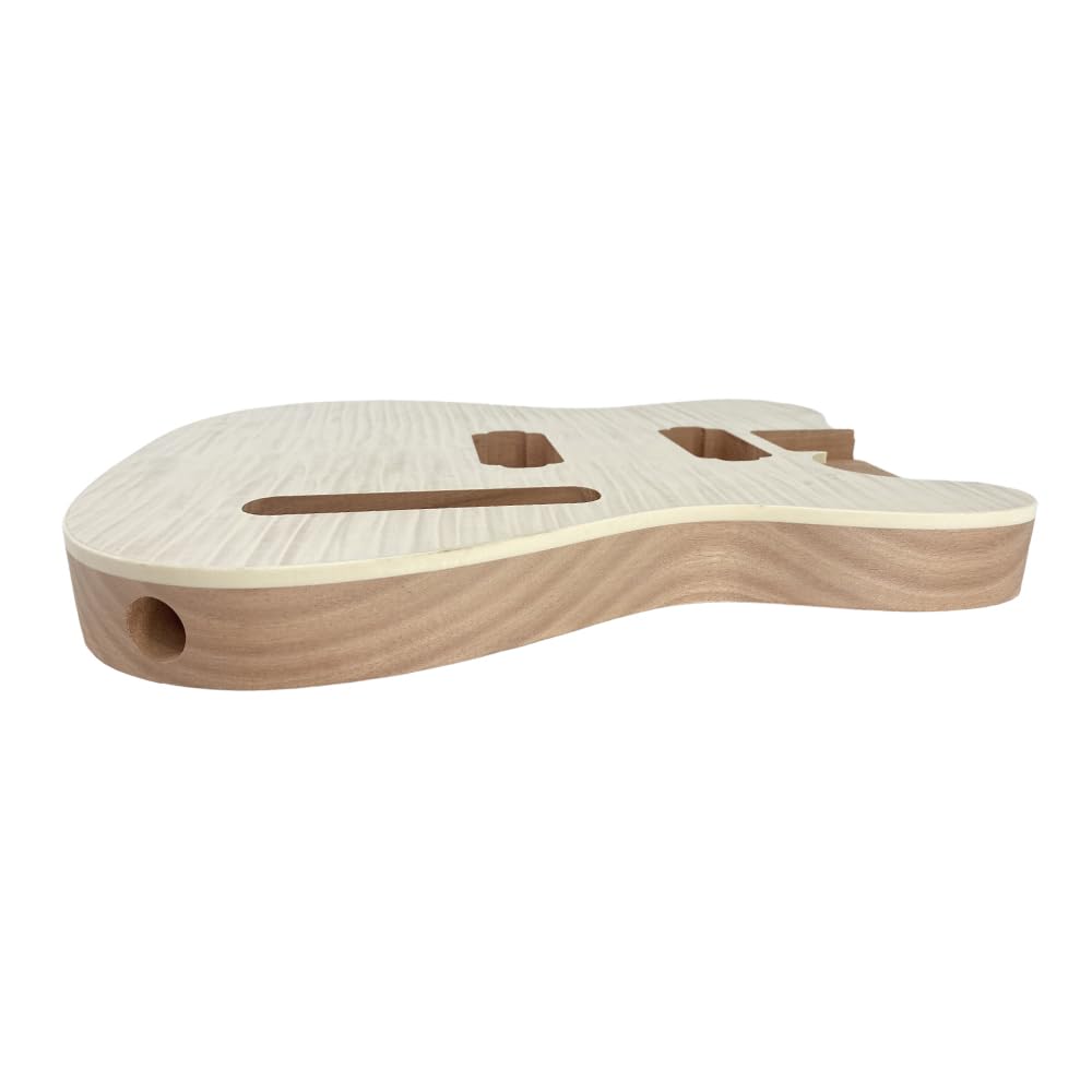 Yinfente Corpo per chitarra elettrica di ricambio in legno d'acero mogano per chitarra non finito, 64 cm