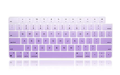 Protection de clavier en silicone pour iMac 2021 A2449 A2450 lavable - Violet clair