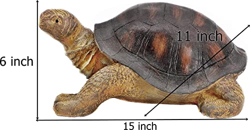 Bellaa Turtle Garden Statues Home Decor Tortoise Realistic Cute Large Animal Sculptures Gilbert Zen Garden Patio Lawn Yard Art Tanya Talia Galapagos Todd Outdoor Figurines 15 Inch #TOP2