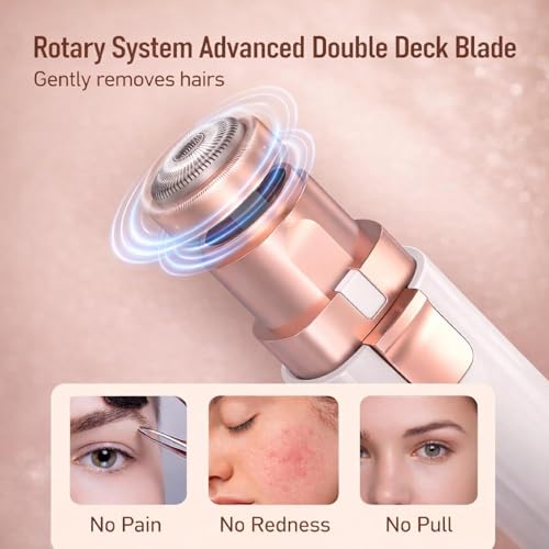 Image of 2-in-1 Eyebrow Trimmer for Women Facial Hair Remover Machine ,Eyebrow Trimmer for Women - Facial Hair Removal Machine For WomenFace kit - Face,Upper Lips,Cheek, Chin and Nose Hair Remover Epilator, Usb Rechargeable With Light Hair Removal For Face