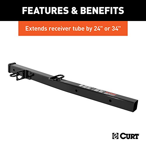 Curt 45048 Trailer Hitch Receiver Adapter Reducer, 2-1/2 To 2-Inch, 34-In Extension, 4,500 Lbs , Black #TOP3