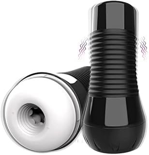 Electric Male Masturbator Cup with 12 Vibrating Modes, 3D Textured Rechargeable Sex Toy for Men Masturbation, Realistic Pocket Pussy Men Stroker Toy for Penis Stimulation 6 inches by LVFUNCO (Black)