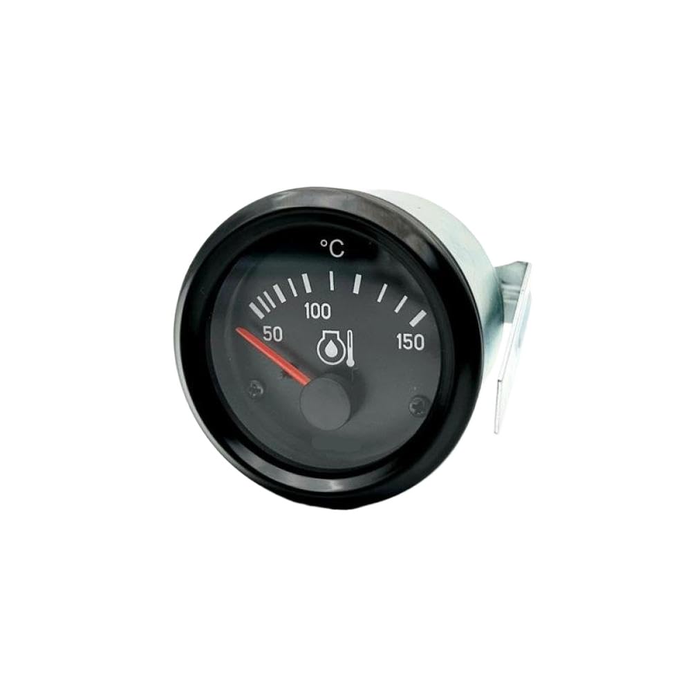 Oil Temperature Gauge Meter 12V 24V Compatible with Diesel Generator Set Automotive Excavator Engineering Vehicle(Oil Temp Gauge 24V)