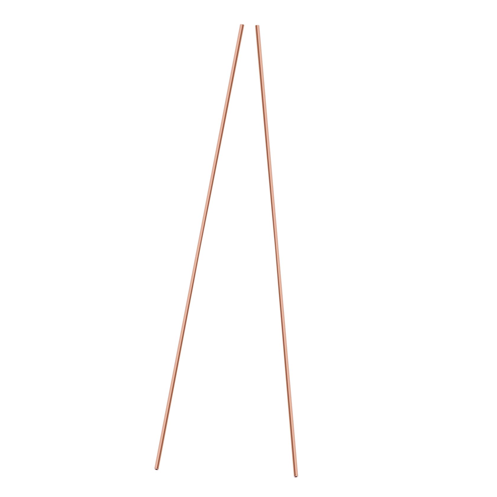 VILLFUL Sturdy Copper Tubing 3mm Od 0.5mm Wall 500mm Length 2pcs Round Copper Rods