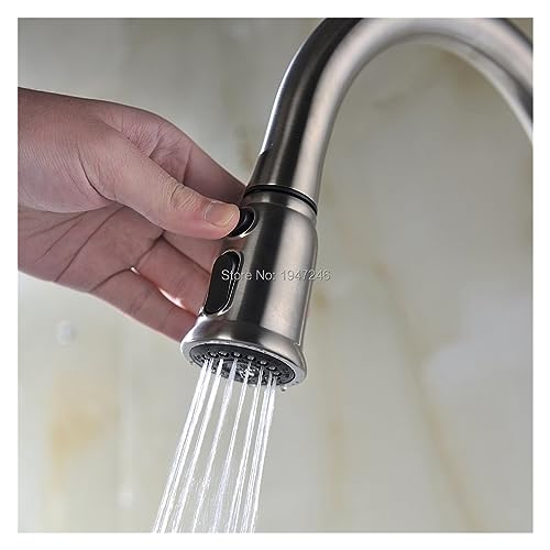Robinet de cuisine avec douchette rétractable pour évier et bar en laiton