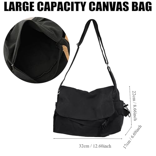 JSTHHTT Herren Umhängetaschen Aktentasche Laptoptasche Wasserdichte Canvas Groß Arbeitstasche Messenger Bag Männer Vintage, Schultertasche Kuriertasche Herrentasche Collegetasche Uni Studenten
