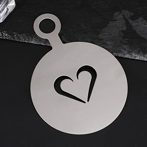 4Pcs Stainless Steel Coffee Decorating Stencils Various Patterns Coffee Art Stencils Barista DIY Mold Templates Tools for Cappuccino Chocolate Latte Cake Decorating Coffee Shop and Home Use, Silver - Thumbnail 3