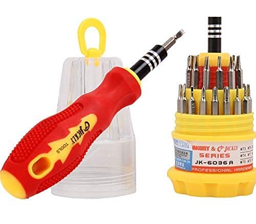 Image of Premium Stainless Steel 31-in-1 Magnetic Screwdriver Tool Kit Set - Complete Precision Toolkit For Electronics, Repairs, and More with Magnetic Tips, Non-Slip Handle, and Portable Case.